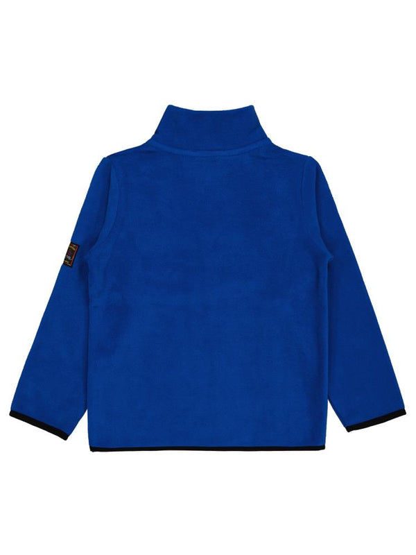 4166-3 Civil Boys Fermuarlı Armalı Polar 10-13 Yaş Sweatshirt - Mavi