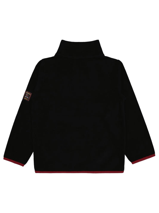 Civil Boys Erkek Çocuk Fermuarlı Armalı Polar Sweatshirt | Polar Uzun Kol | Okul Kreş ve Günlük Kullanım - Siyah