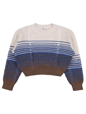 Civil Girls Kendinden Desenli 10-13 Yaş Kazak - Bej