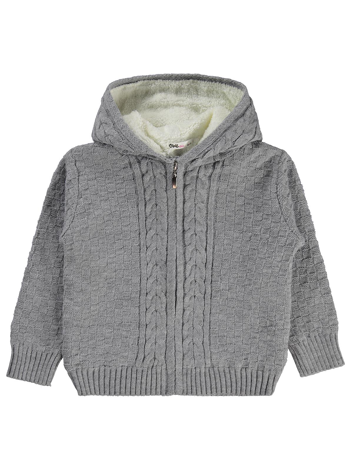 Civil Girls Kapisonlu 6-9 Yaş Hırka - Gri