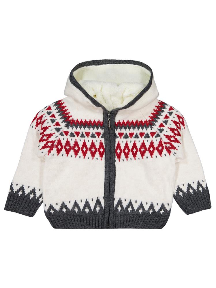 Civil Girls Etnik Desenli 2-5 Yaş Hırka - Bej