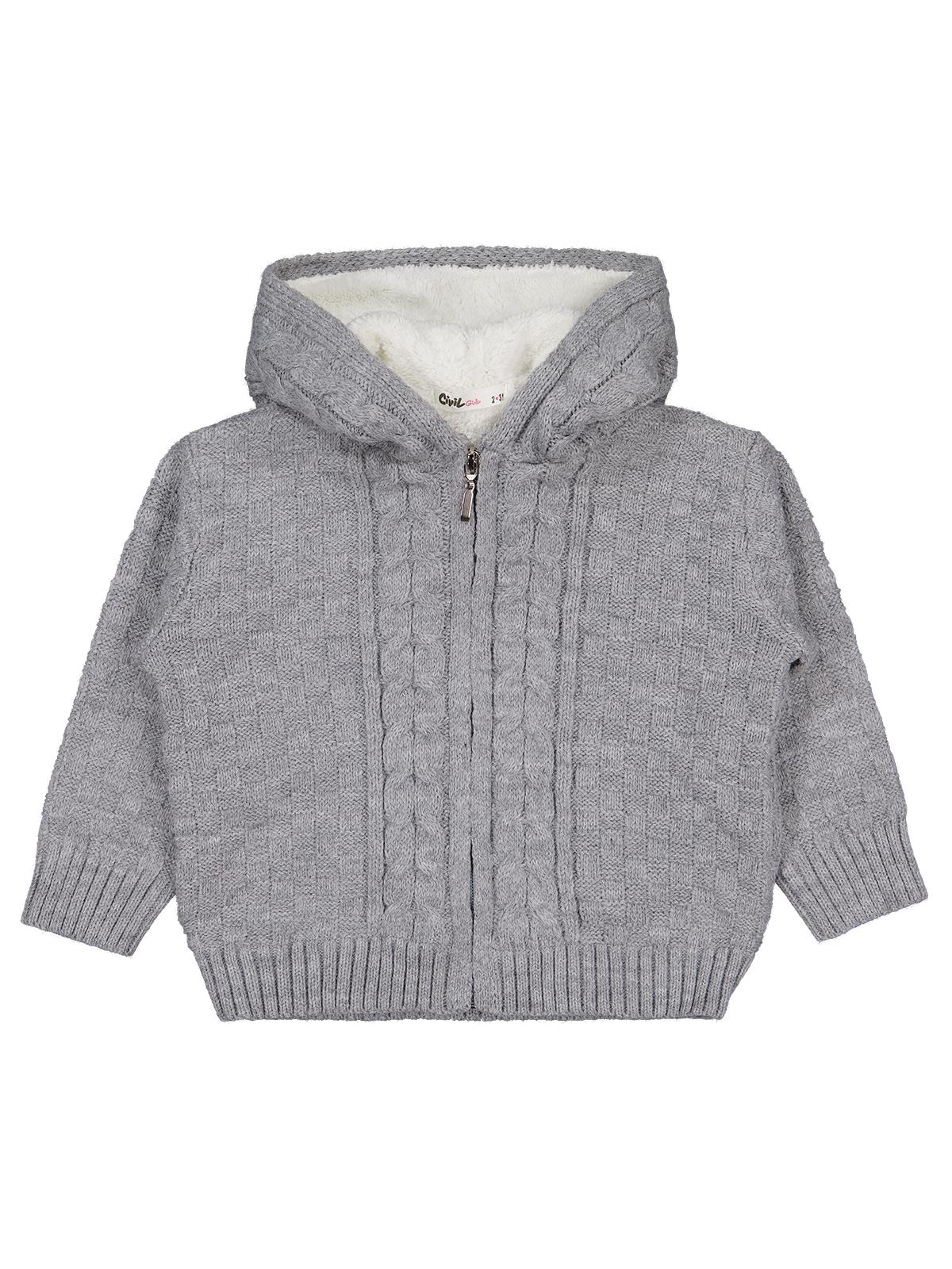 Civil Girls Kapisonlu 2-5 Yaş Hırka - Gri