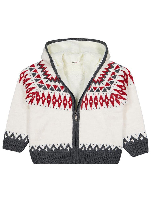 Civil Girls Etnik Desenli 6-9 Yaş Hırka - Bej