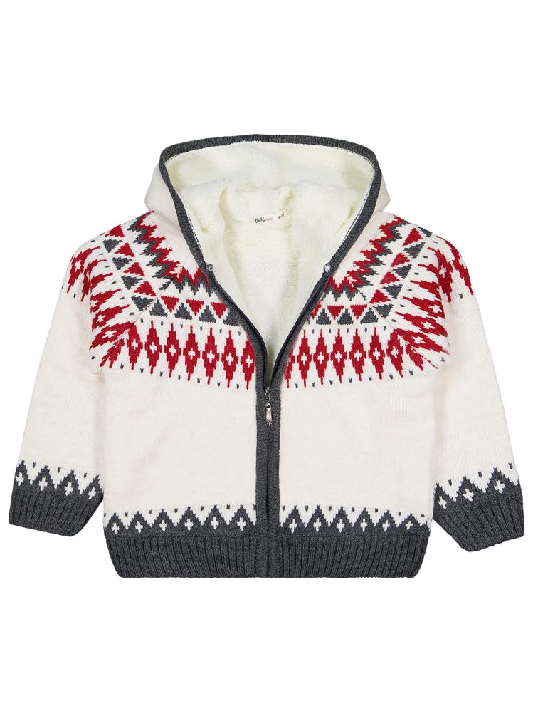 Civil Girls Etnik Desenli 6-9 Yaş Hırka - Bej