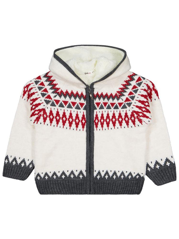 Civil Girls Etnik Desenli 6-9 Yaş Hırka - Bej