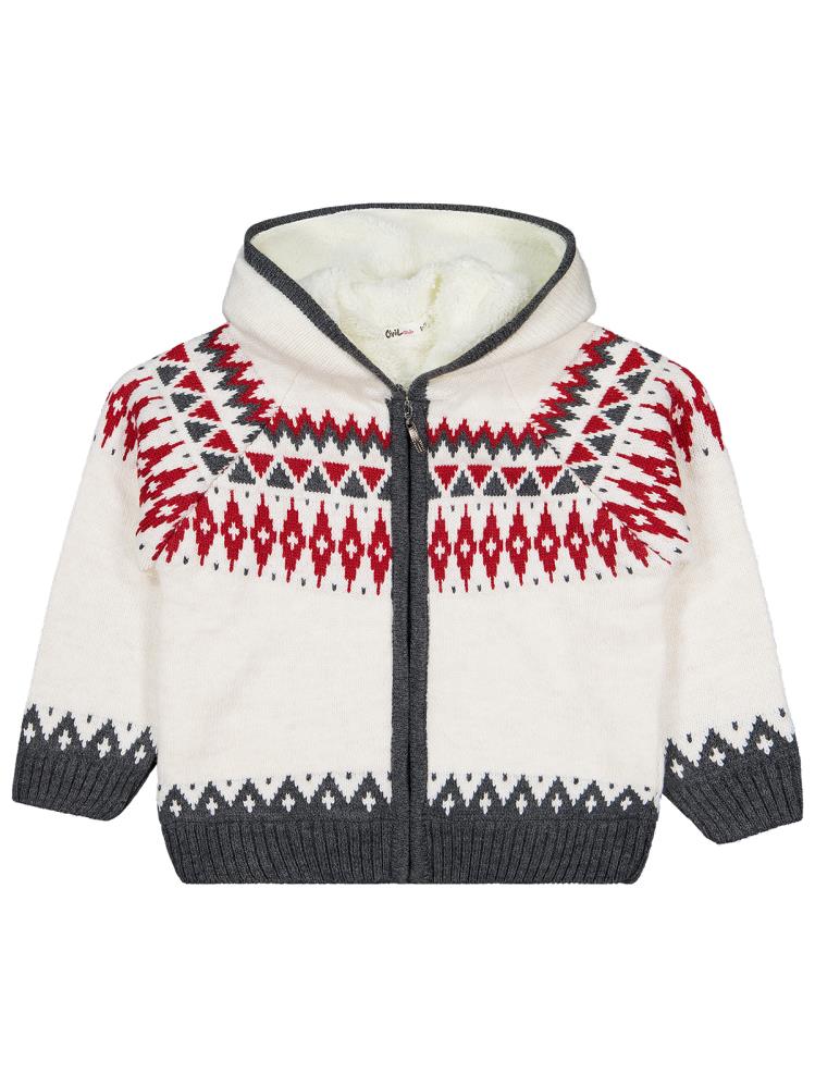 Civil Girls Etnik Desenli 6-9 Yaş Hırka - Bej