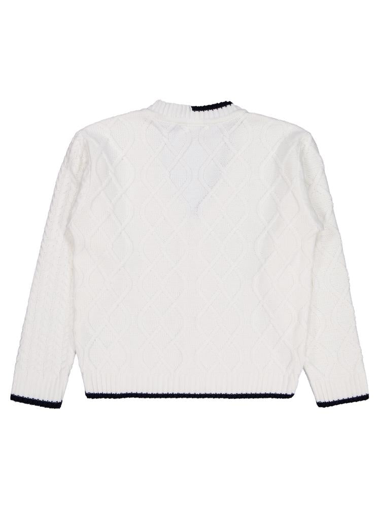 Civil Girls Çift Desenli 10-13 Yaş Hırka - Ekru