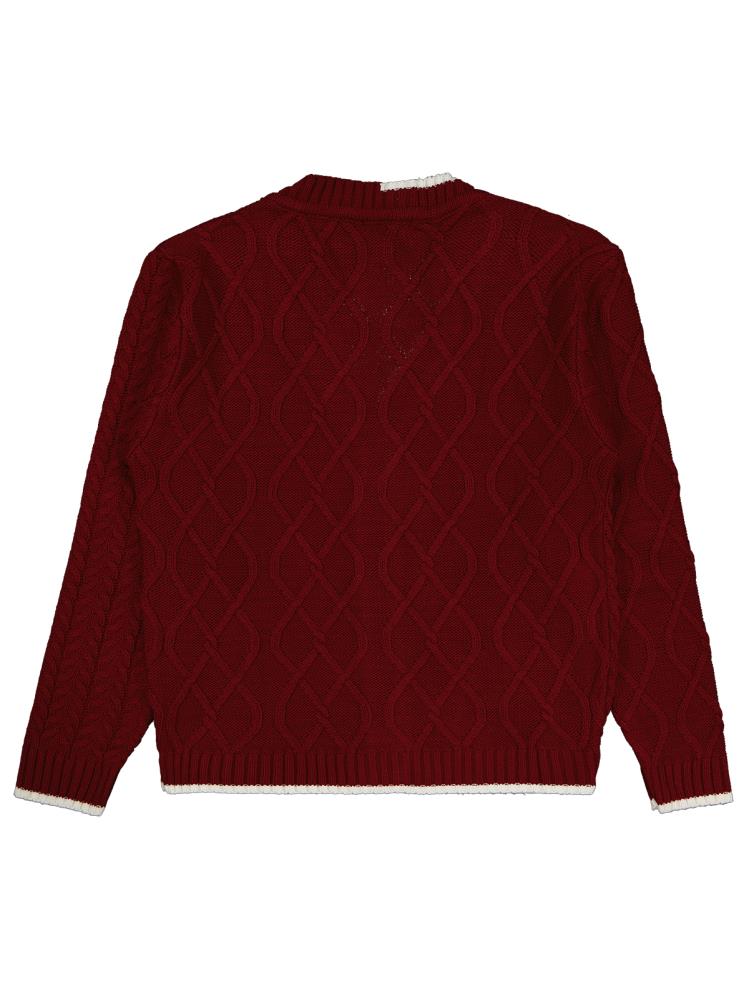 Civil Girls Çift Desenli 10-13 Yaş Hırka - Bordo