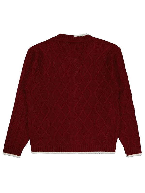 Civil Girls Çift Desenli 10-13 Yaş Hırka - Bordo