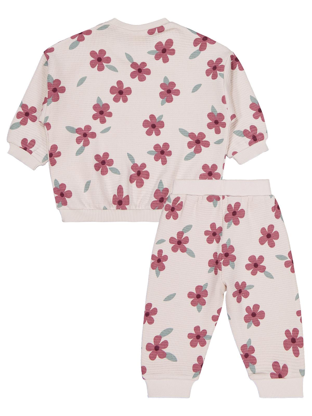 Civil Baby Kış Çiçeği Baskılı 6-18 Ay Takım - Bej