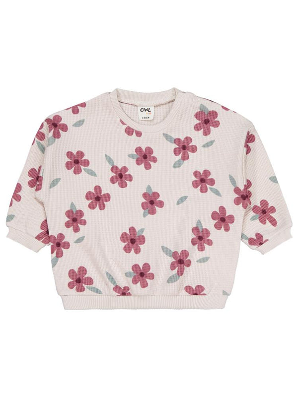 Civil Baby Kış Çiçeği Baskılı 6-18 Ay Takım - Bej