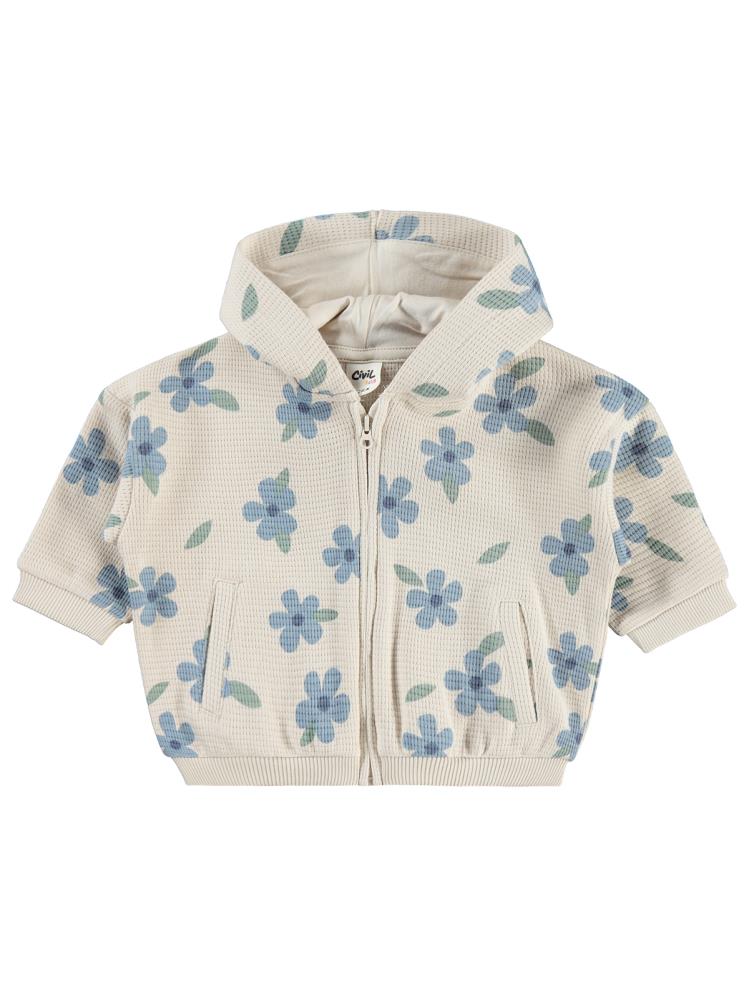 Civil Baby Kış Çiçeği Baskılı 6-18 Ay Hırka - Bej