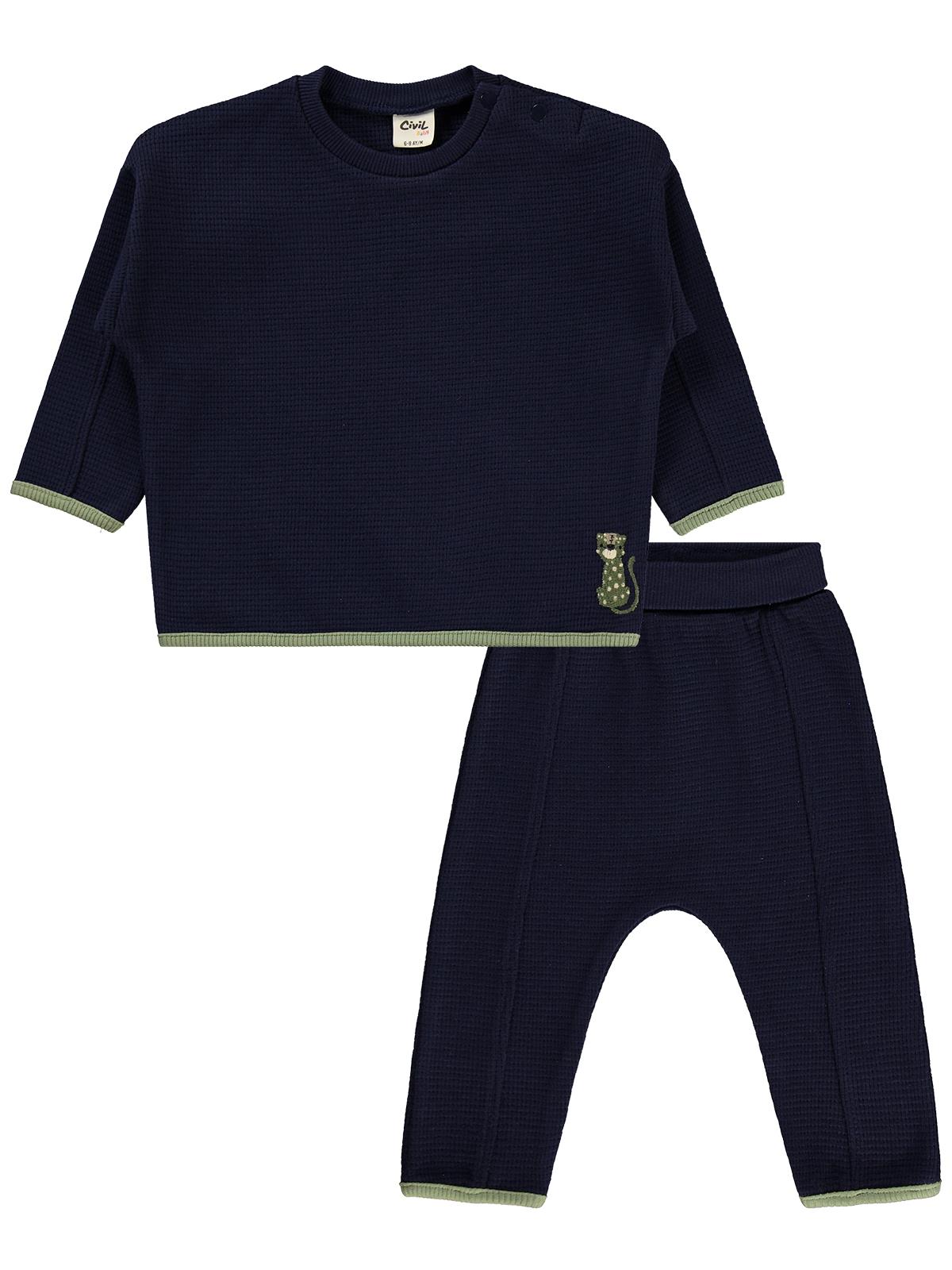 Civil Baby Tiger Nakışlı 6-18 Ay Takım - Lacivert