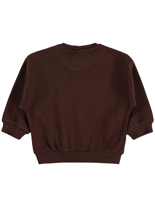 Civil Baby Cute Tiger Etiketli 6-18 Ay Sweatshirt - Kahverengi