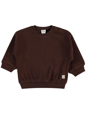 Civil Baby Cute Tiger Etiketli 6-18 Ay Sweatshirt - Kahverengi
