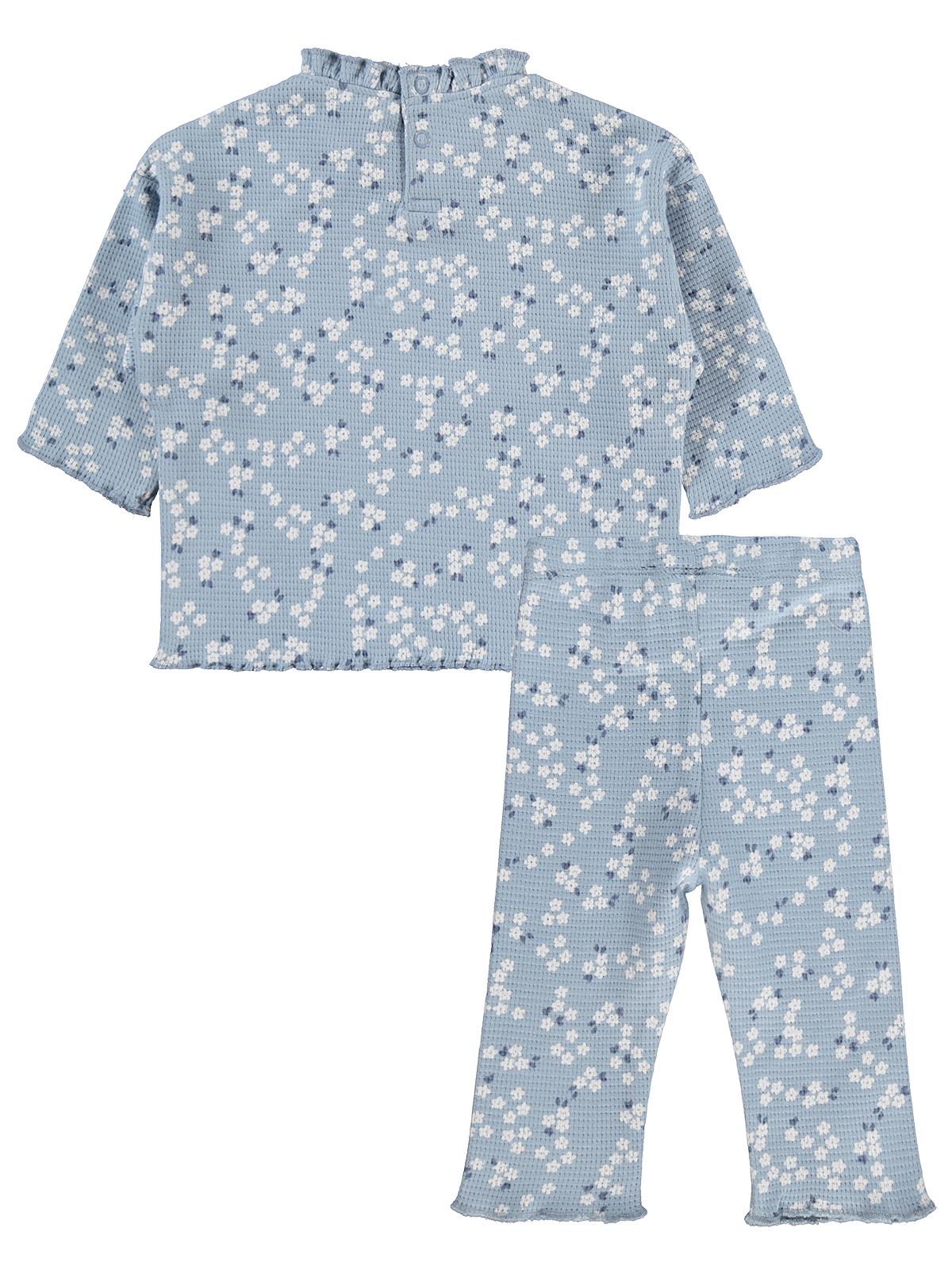 Civil Baby Mini Çiçek Baskılı 6-18 Ay Takım - Mavi