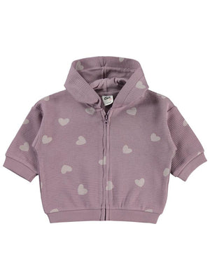 Civil Baby Kalp Baskılı 6-18 Ay Hırka - Lila