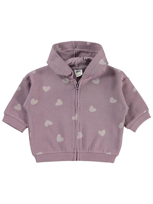 Civil Baby Kalp Baskılı 6-18 Ay Hırka - Lila