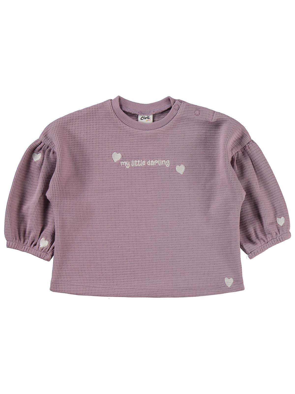 Civil Baby Kalp Baskılı 6-18 Ay Takım - Lila