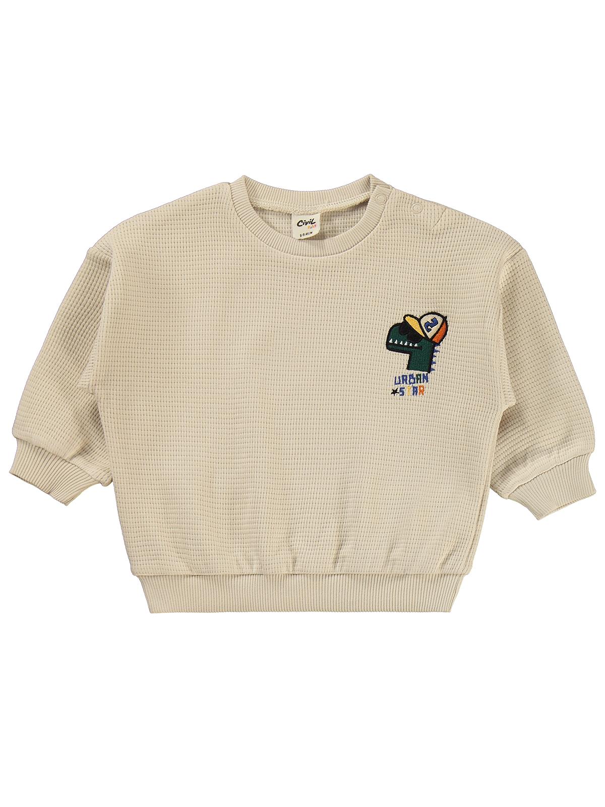 Civil Baby Dinozor Nakışlı 6-18 Ay Takım - Bej