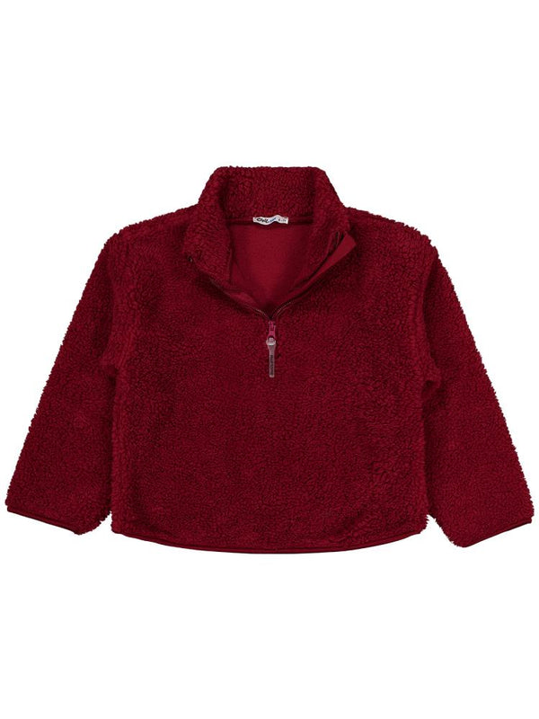 Civil Boys Biyeli Yarım Fermuarlı 10-13 Yaş Sweatshirt - Bordo