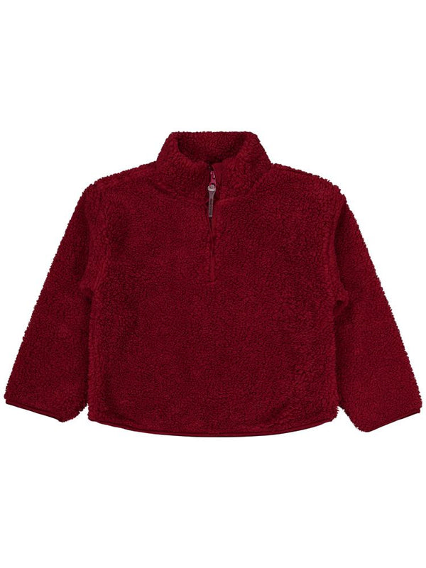 Civil Boys Biyeli Yarım Fermuarlı 6-9 Yaş Sweatshirt - Bordo