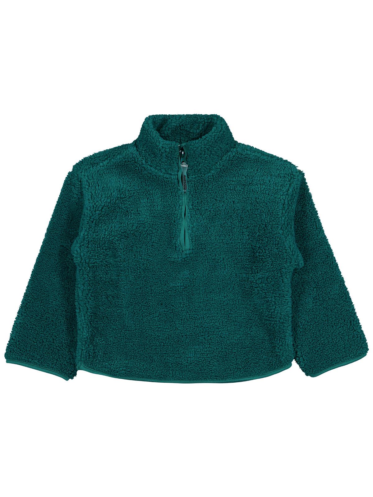 Civil Erkek Çocuk Biyeli Yarım Fermuarlı Sweatshirt | Velsoft | Okul Kreş ve Günlük Kullanım - Yeşil