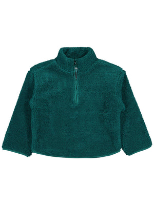 Civil Erkek Çocuk Biyeli Yarım Fermuarlı Sweatshirt | Velsoft | Okul Kreş ve Günlük Kullanım - Yeşil