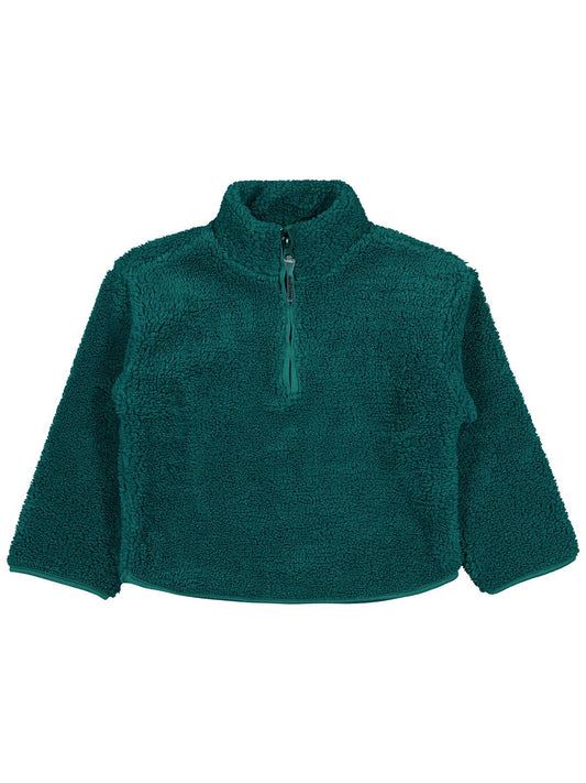 Civil Boys Erkek Çocuk Biyeli Yarım Fermuarlı Sweatshirt | Velsoft | Okul Kreş ve Günlük Kullanım - Yeşil
