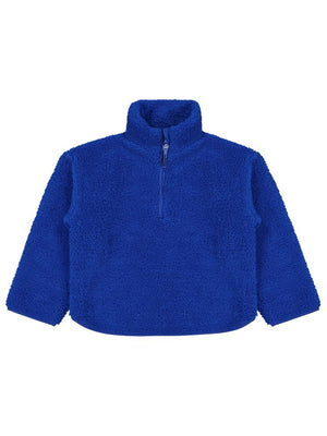 Civil Boys Biyeli Yarım Fermuarlı 6-9 Yaş Sweatshirt - Mavi