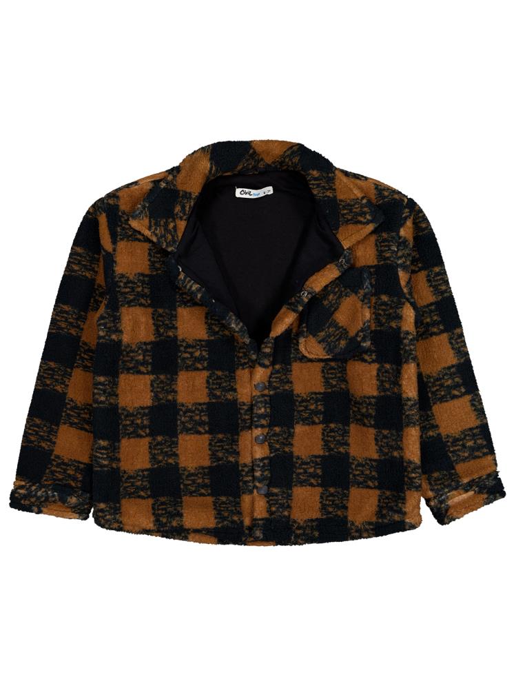 Civil Boys Ekoseli Welsoft 6-9 Yaş Gömlek - Kahverengi