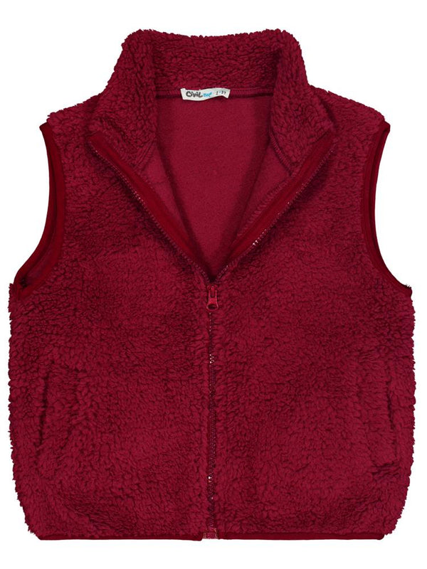 Civil Boys Cepli Fermuarlı 2-5 Yaş Yelek - Bordo