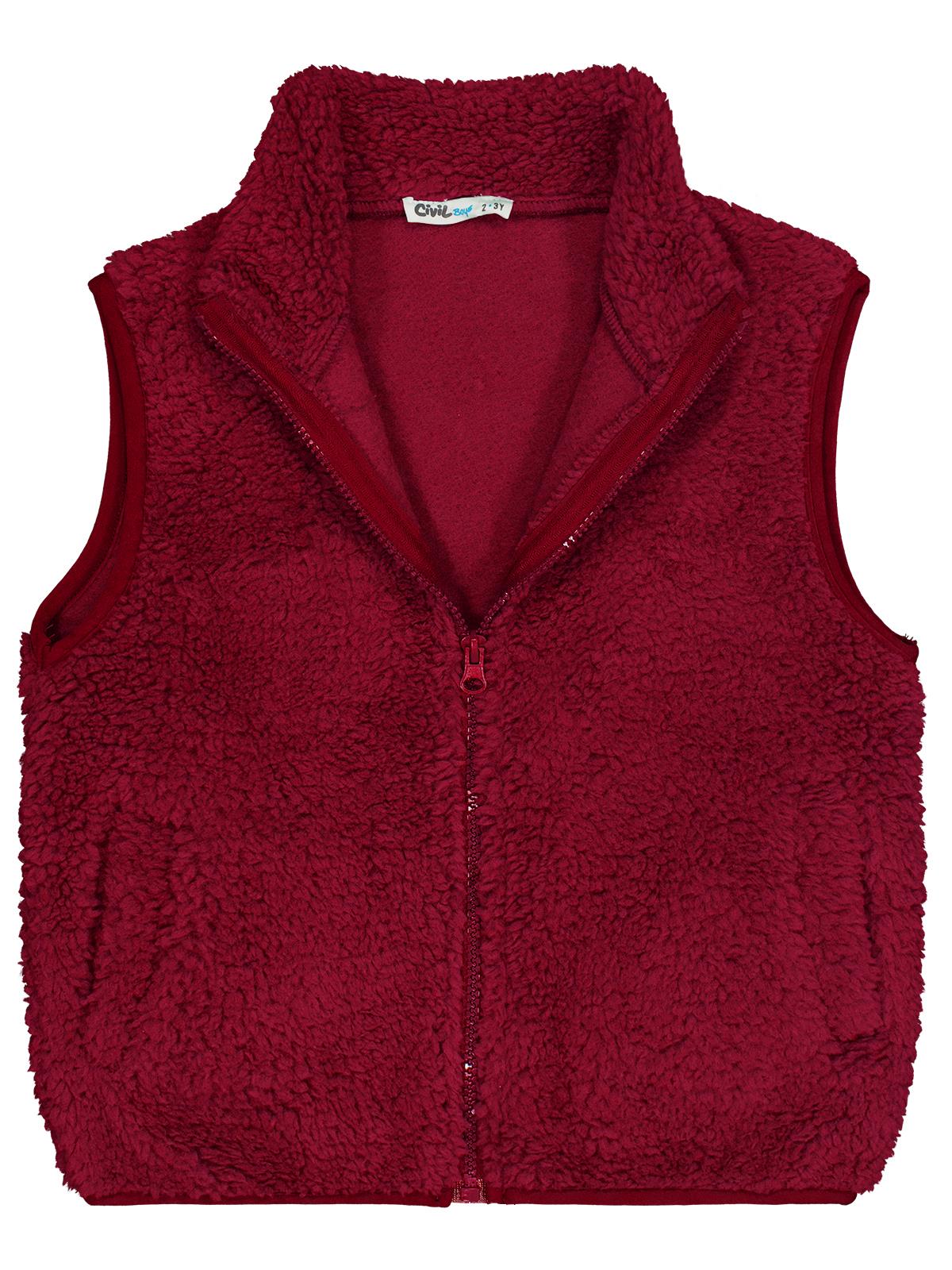 Civil Boys Cepli Fermuarlı 2-5 Yaş Yelek - Bordo