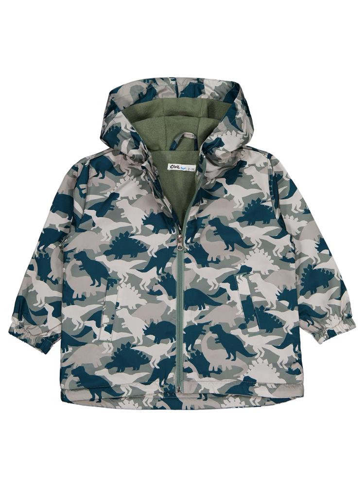 Civil Boys Dinozor Baskılı 2-5 Yaş Yağmurluk - Haki