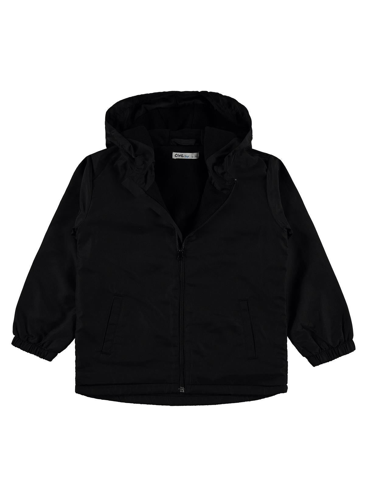 Civil Boys İçi Polarlı Basic 6-9 Yaş Yağmurluk - Siyah