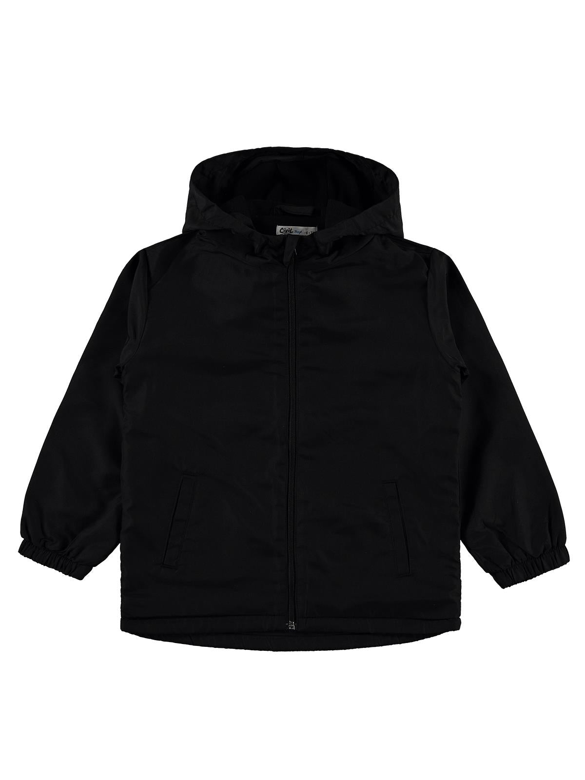 Civil Boys İçi Polarlı Basic 6-9 Yaş Yağmurluk - Siyah
