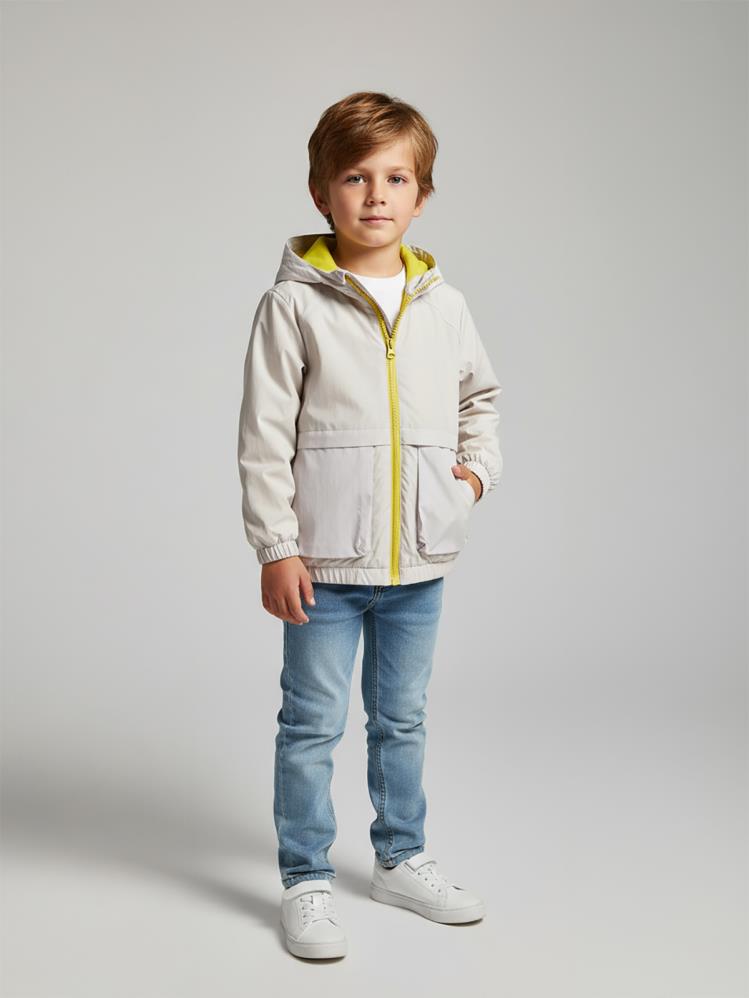 Civil Boys Ready Baskılı Torba Cepli 2-5 Yaş Yağmurluk - Gri