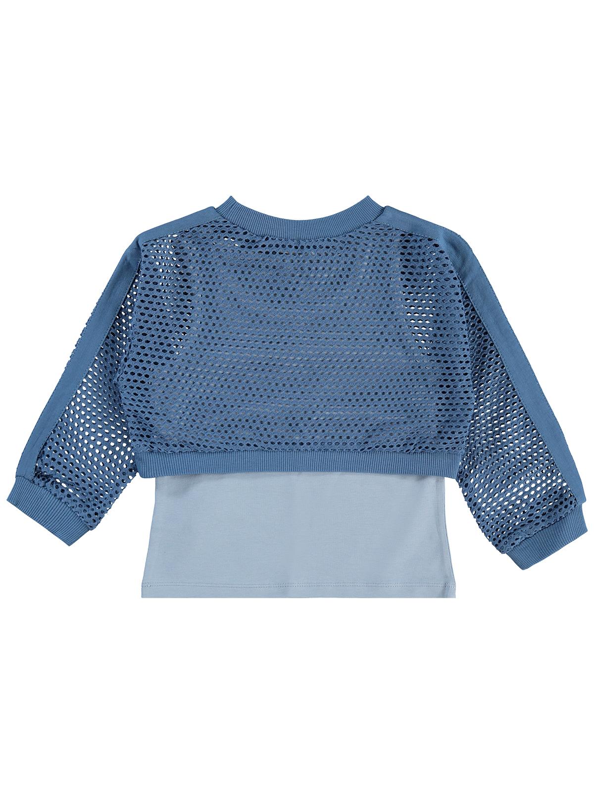 Civil Kız Çocuk File Atletli Sweatshirt | Likralı Süprem Uzun Kol | Okul Kreş ve Günlük Kullanım - Yeşil