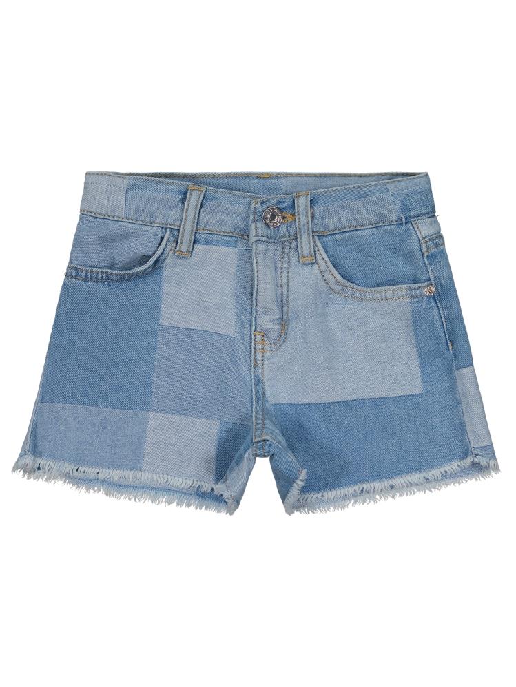 Civil Girls Ekose Desenli 2-5 Yaş Şort - Mavi