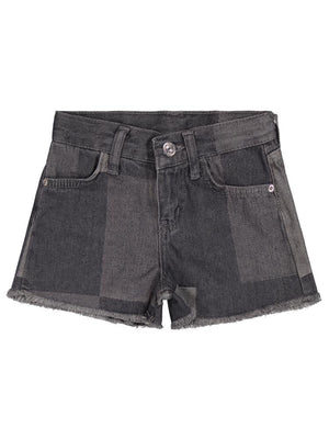 Civil Girls Ekose Desenli 2-5 Yaş Şort - Gri