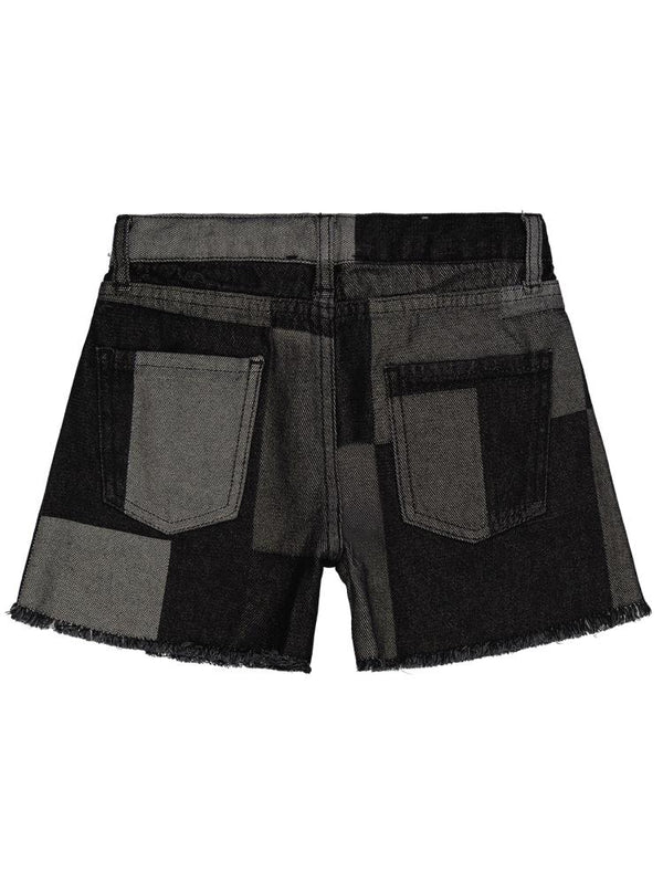 Civil Girls Ekose Desenli 6-9 Yaş Şort - Siyah