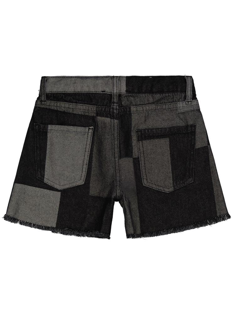 Civil Girls Ekose Desenli 6-9 Yaş Şort - Siyah