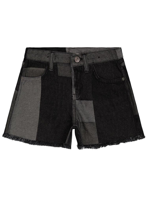 Civil Girls Ekose Desenli 6-9 Yaş Şort - Siyah