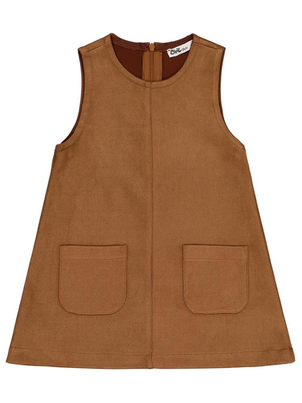 Civil Girls 2-5 Yaş Elbise - Kahverengi