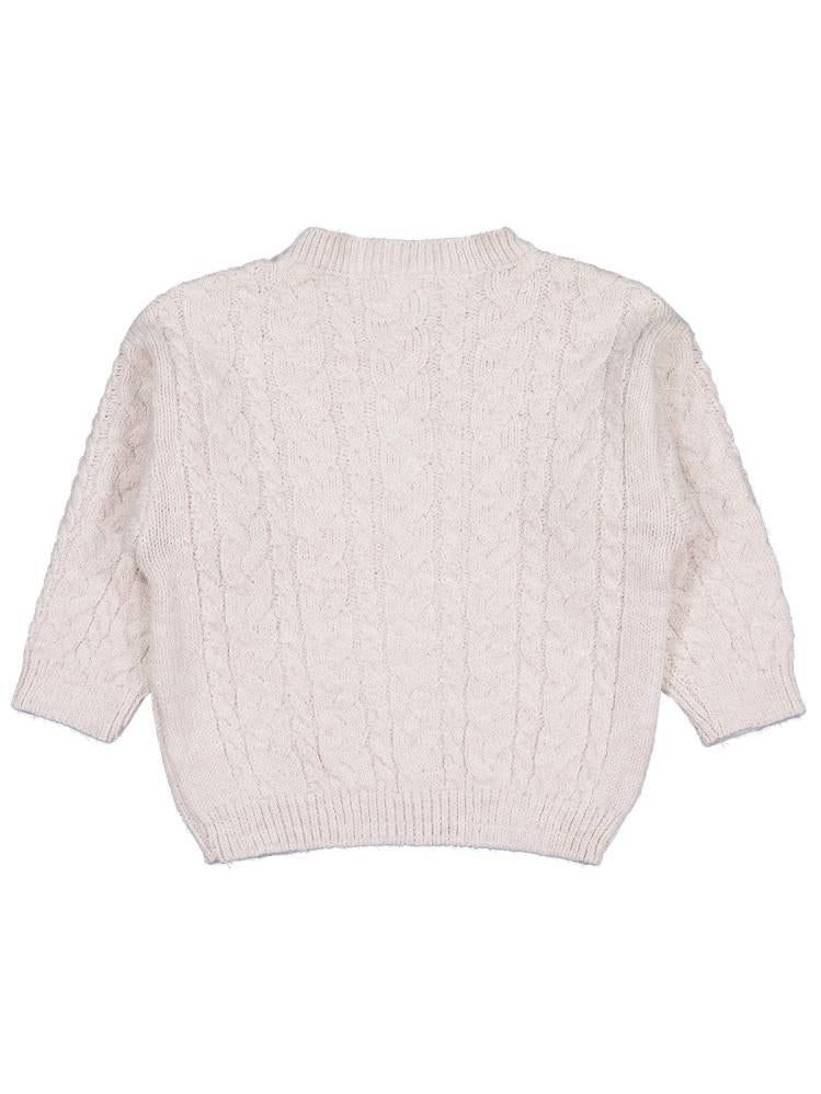 Civil Girls Saç Örgülü 2-5 Yaş Kazak - Bej