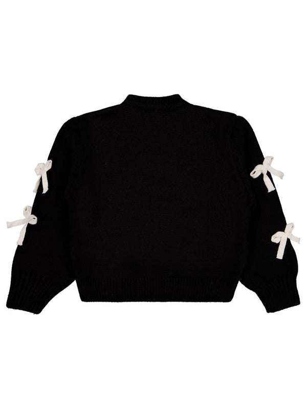 Civil Girls Fiyonk Aksesuarlı 6-9 Yaş Kazak - Siyah