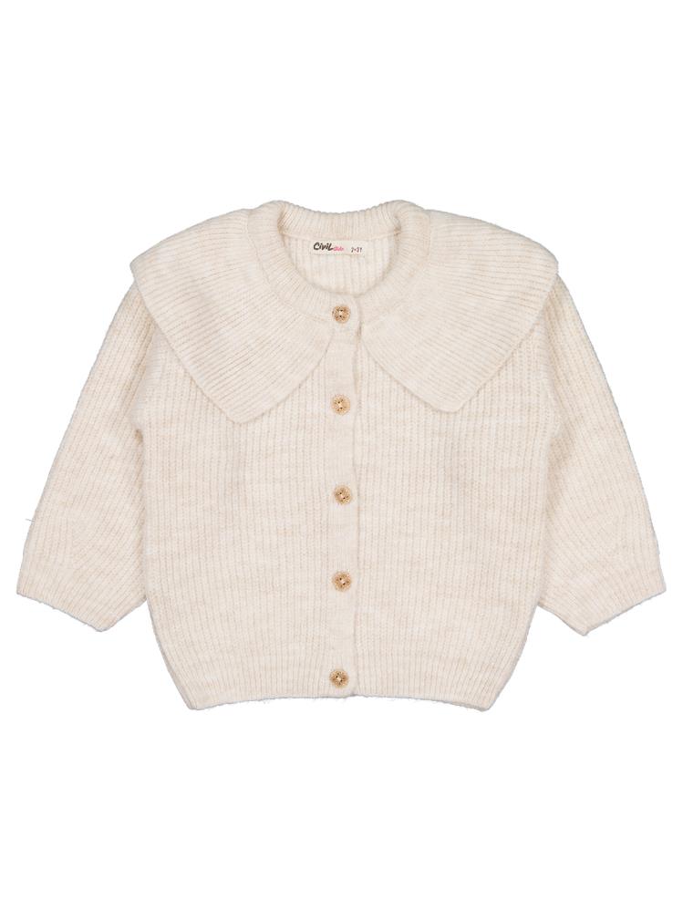 Civil Girls Yakalı 2-5 Yaş Hırka - Bej
