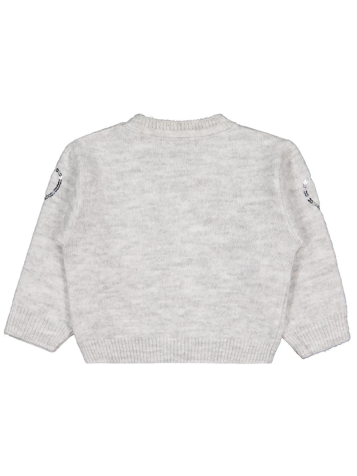 Civil Girls Pullu Kalp Nakışlı 2-5 Yaş Kazak - Gri