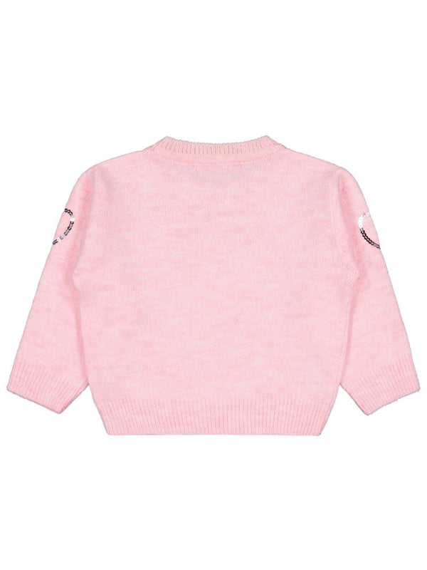 Civil Girls Pullu Kalp Nakışlı 2-5 Yaş Kazak - Pembe