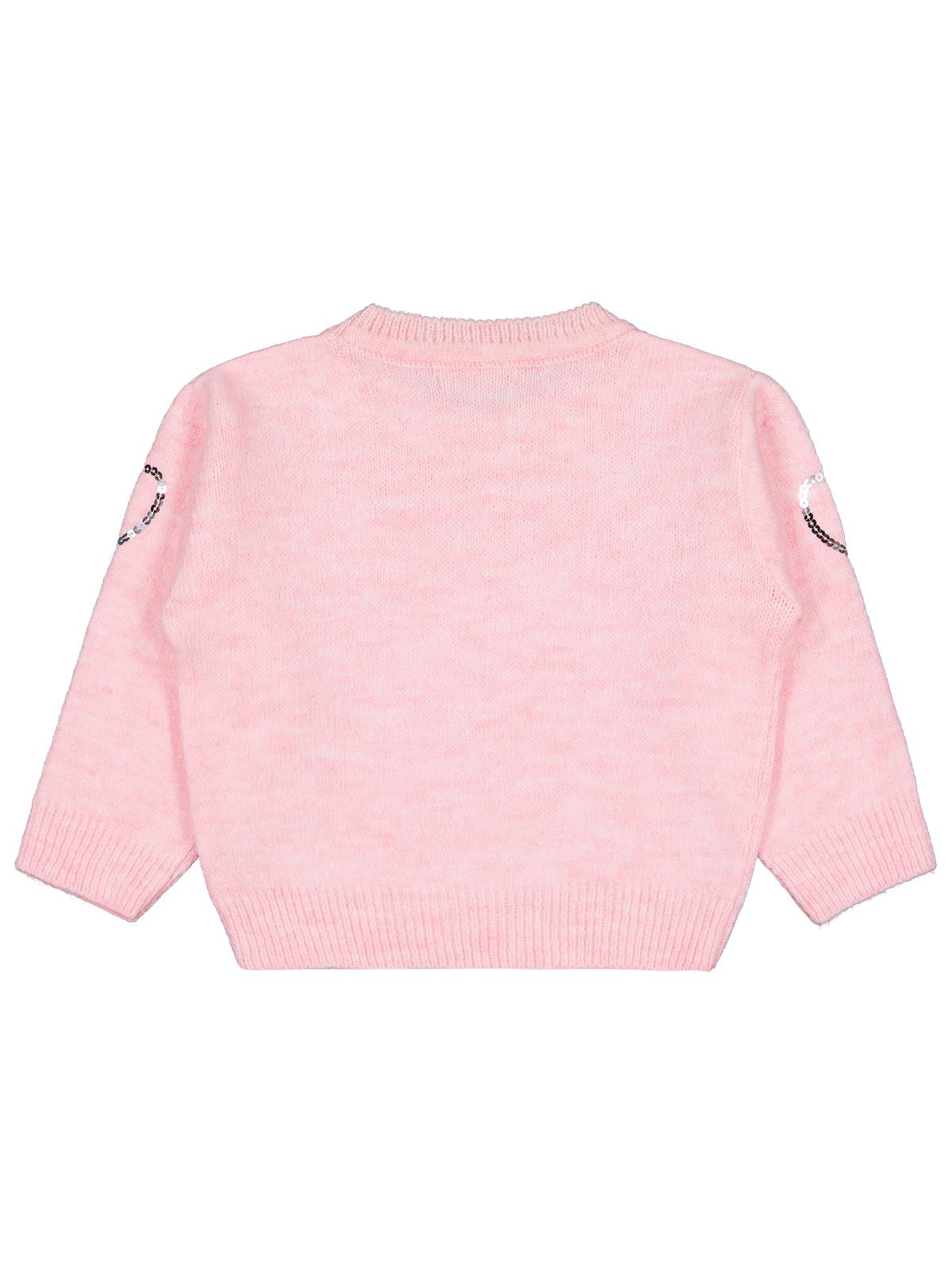 Civil Girls Pullu Kalp Nakışlı 2-5 Yaş Kazak - Pembe